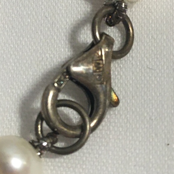 Creamy White Pearl Set Necklace Earrings Sterling - Picture 4 of 4